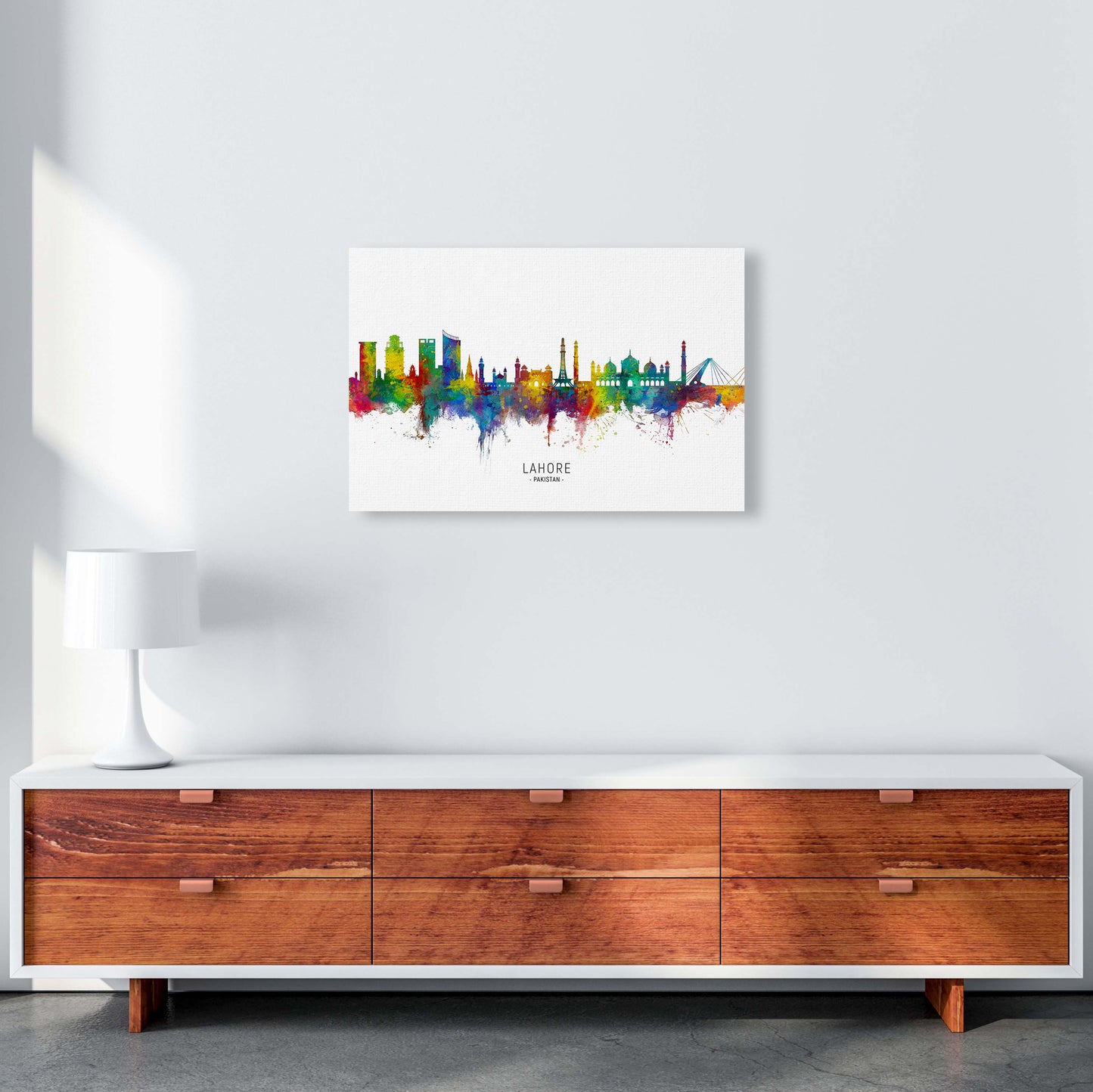 Lahore Pakistan Skyline Art Print by Michael Tompsett A2 Canvas