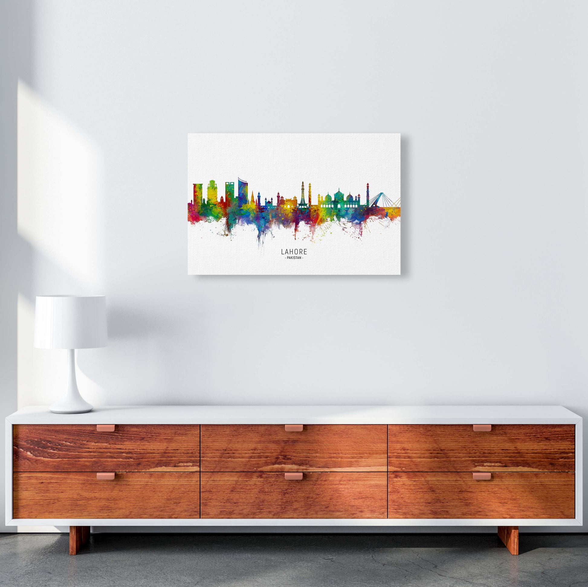 Lahore Pakistan Skyline Art Print by Michael Tompsett A2 Canvas