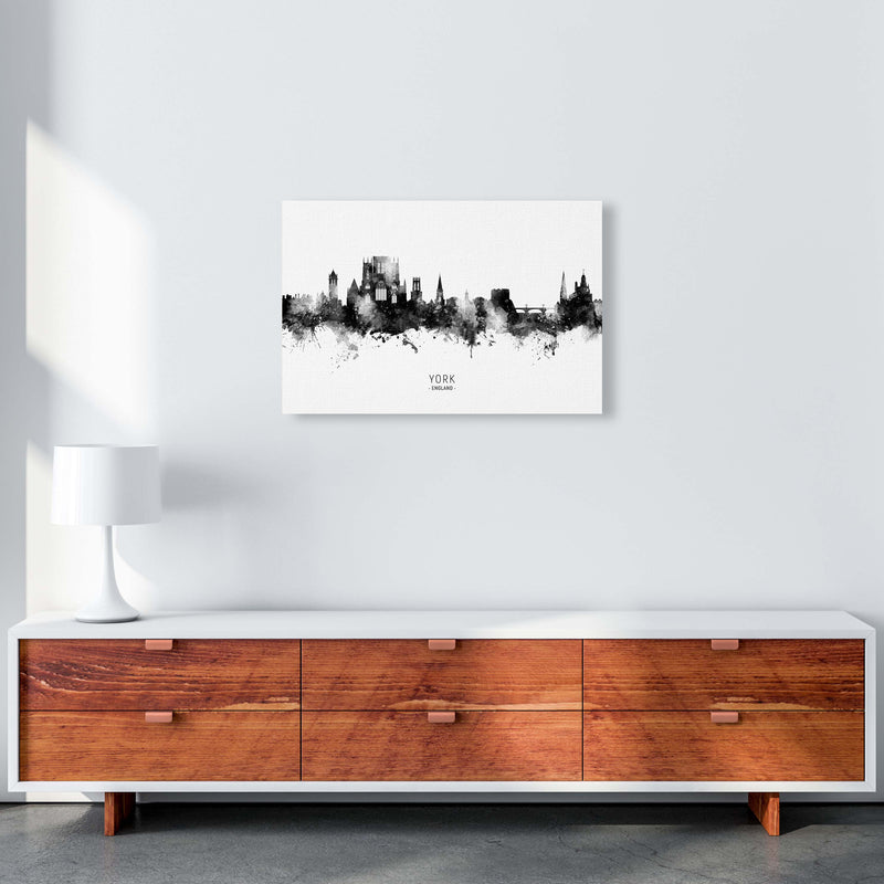 York England Skyline Black White City Name  by Michael Tompsett A2 Canvas