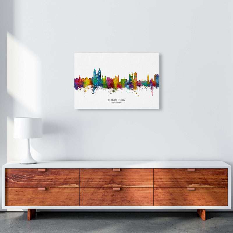 Magdeburg Deutschland Skyline Art Print by Michael Tompsett A2 Canvas
