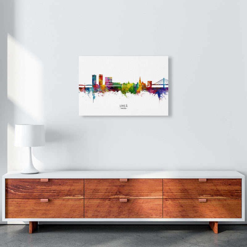 Umea Sweden Skyline Art Print by Michael Tompsett A2 Canvas