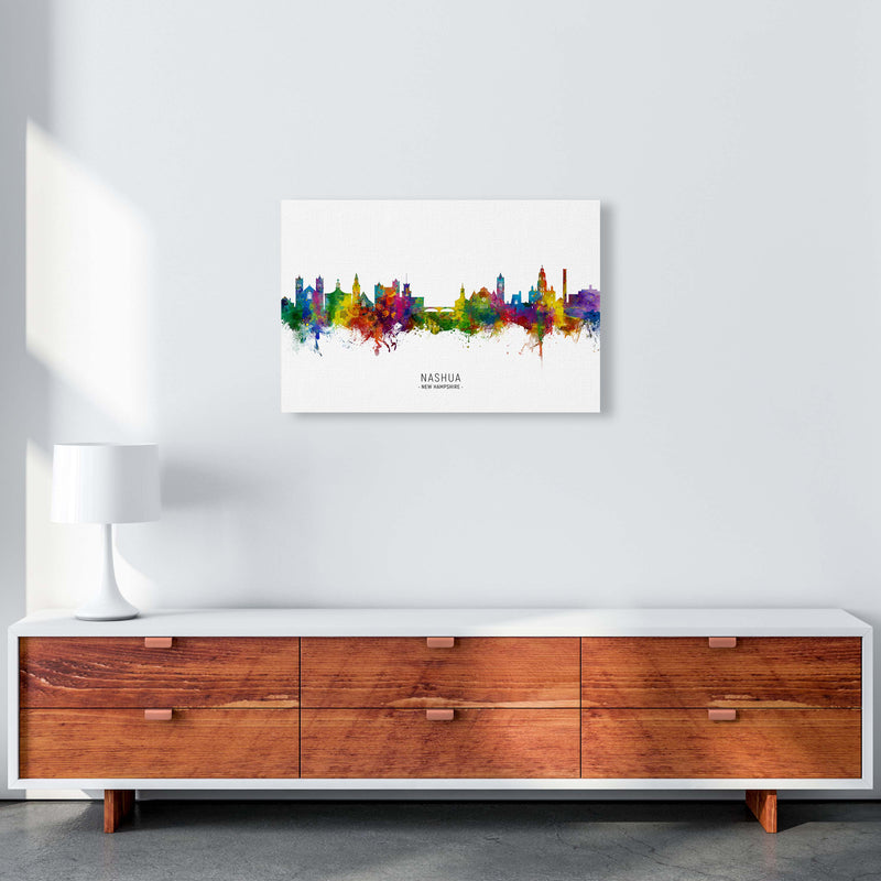 Nashua New Hampshire Skyline Art Print by Michael Tompsett A2 Canvas