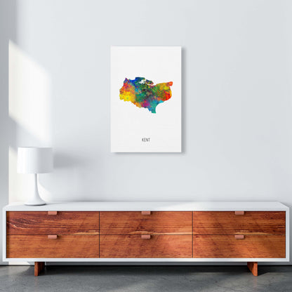Kent Watercolour Map Art Print by Michael Tompsett A2 Canvas