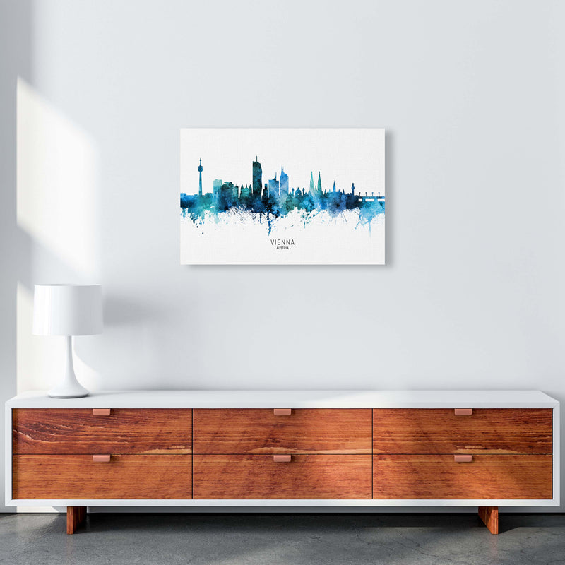 Vienna Austria Skyline Blue City Name  by Michael Tompsett A2 Canvas