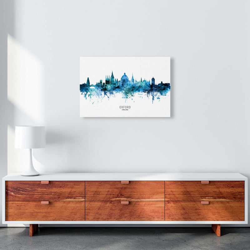 Oxford England Skyline Blue City Name  by Michael Tompsett A2 Canvas