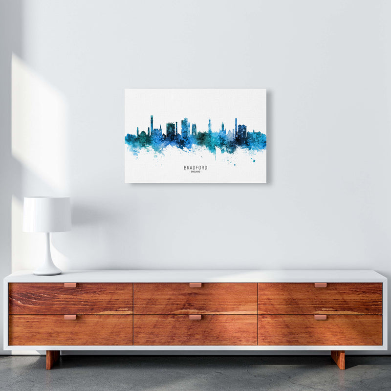 Bradford England Skyline Blue City Name  by Michael Tompsett A2 Canvas