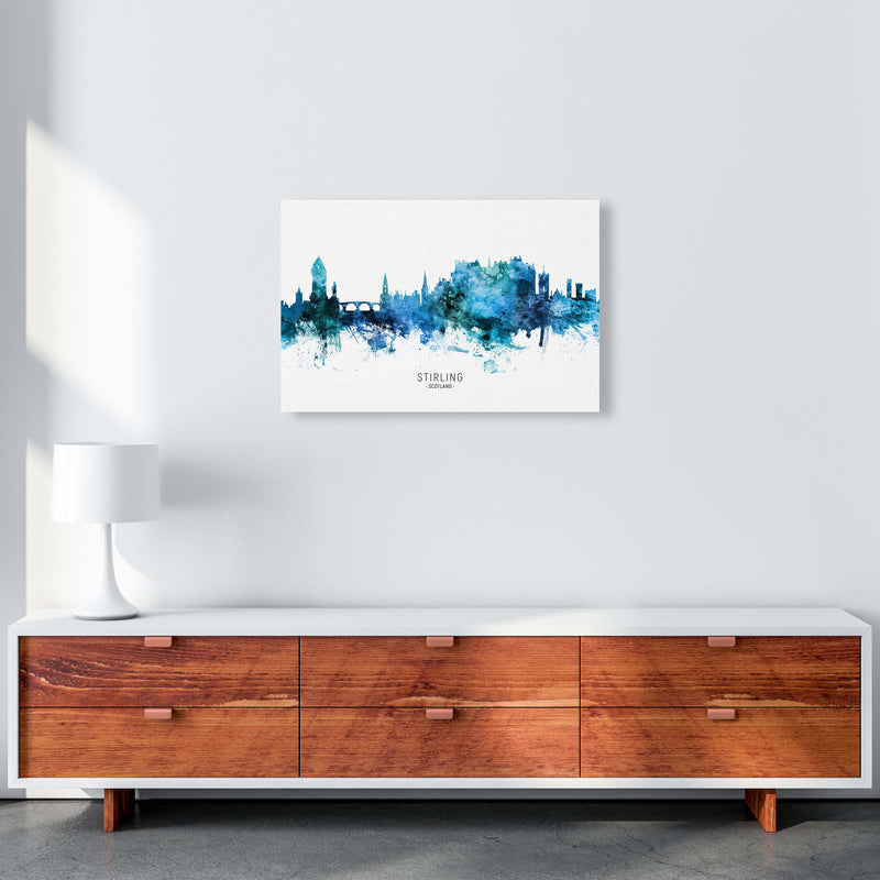 Stirling Scotland Skyline Blue City Name  by Michael Tompsett A2 Canvas