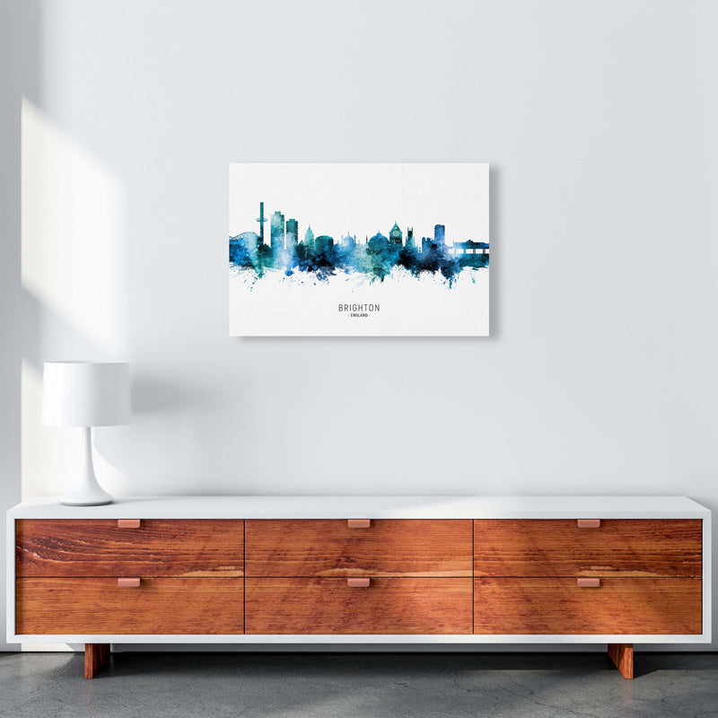 Brighton England Skyline Blue City Name  by Michael Tompsett A2 Canvas