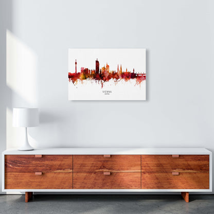 Vienna Austria Skyline Red City Name  by Michael Tompsett A2 Canvas