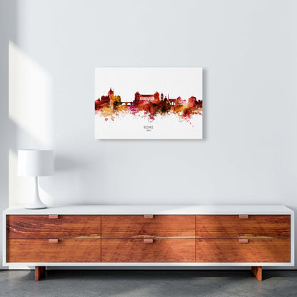 Rome Italy Skyline Red City Name Print by Michael Tompsett A2 Canvas