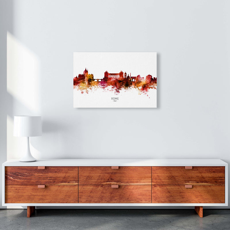 Rome Italy Skyline Red City Name Print by Michael Tompsett A2 Canvas