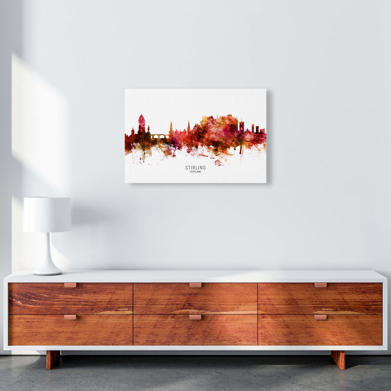Stirling Scotland Skyline Red City Name  by Michael Tompsett A2 Canvas