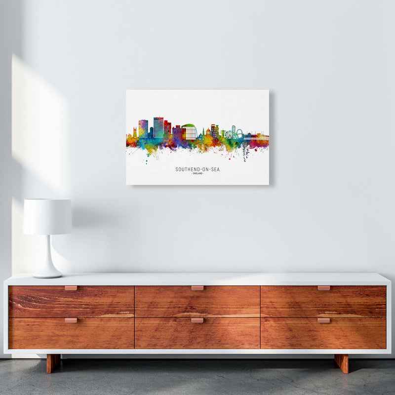Southend-On-Sea England Skyline Art Print by Michael Tompsett A2 Canvas