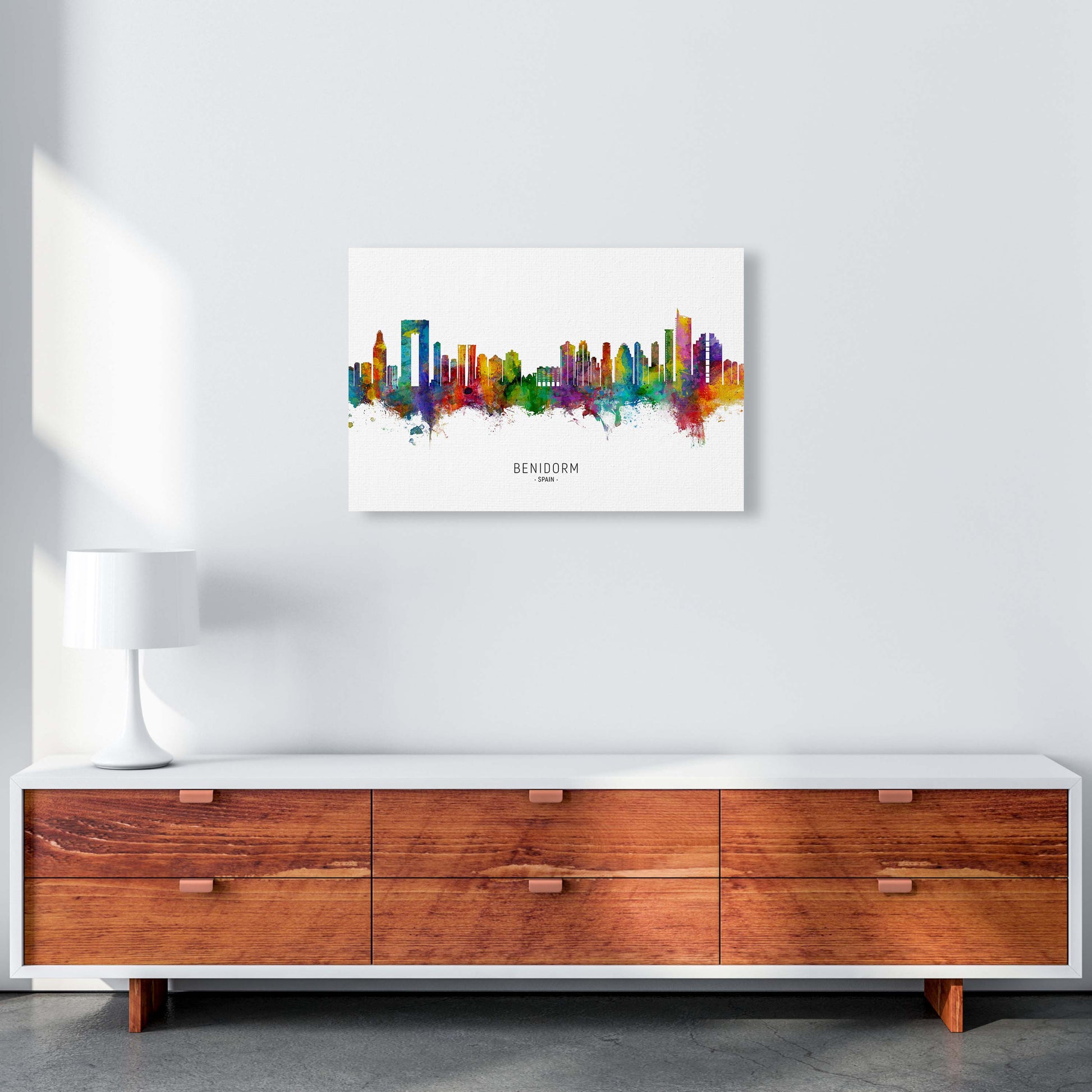 Benidorm Spain Skyline Art Print by Michael Tompsett A2 Canvas