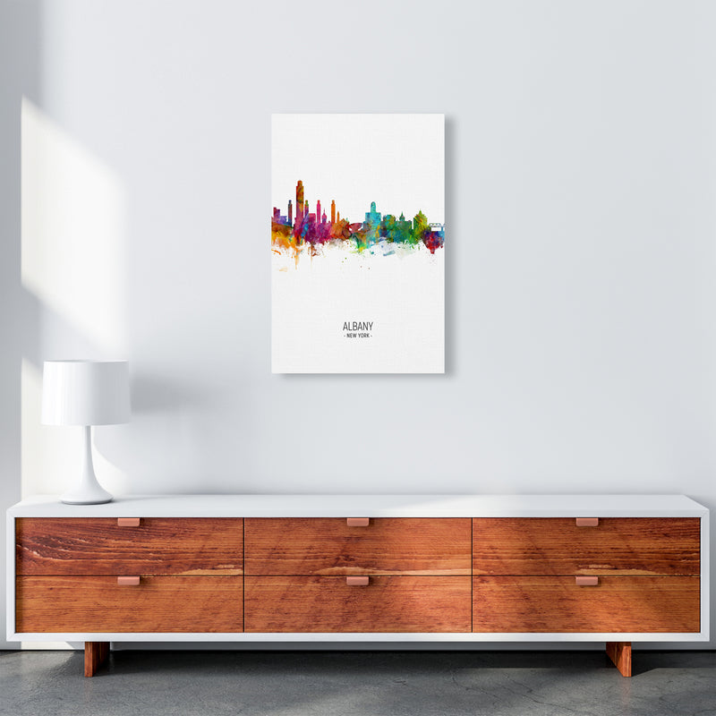 Albany New York Skyline Portrait Art Print by Michael Tompsett A2 Canvas