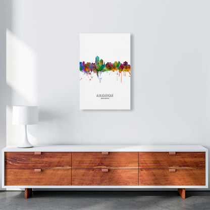 Albuquerque New Mexico Skyline Portrait Art Print by Michael Tompsett A2 Canvas