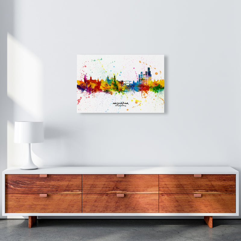 Amsterdam Netherlands Skyline Splash Art Print by Michael Tompsett A2 Canvas
