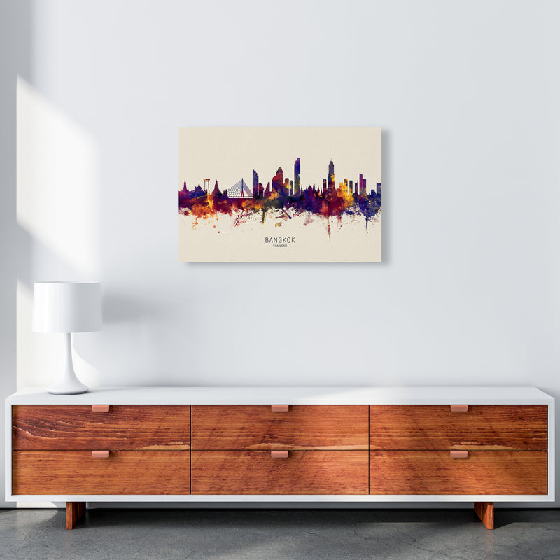 Bangkok Thailand Skyline Autumn City Name Art Print by Michael Tompsett A2 Canvas