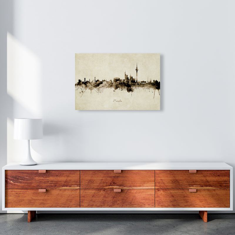 Berlin Germany Skyline Vintage Art Print by Michael Tompsett A2 Canvas
