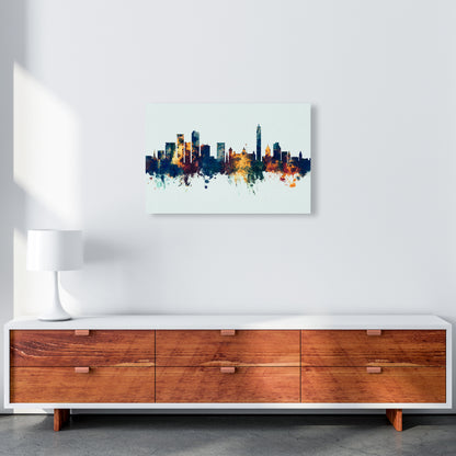 Birmingham England Skyline Blue Orange Art Print by Michael Tompsett A2 Canvas
