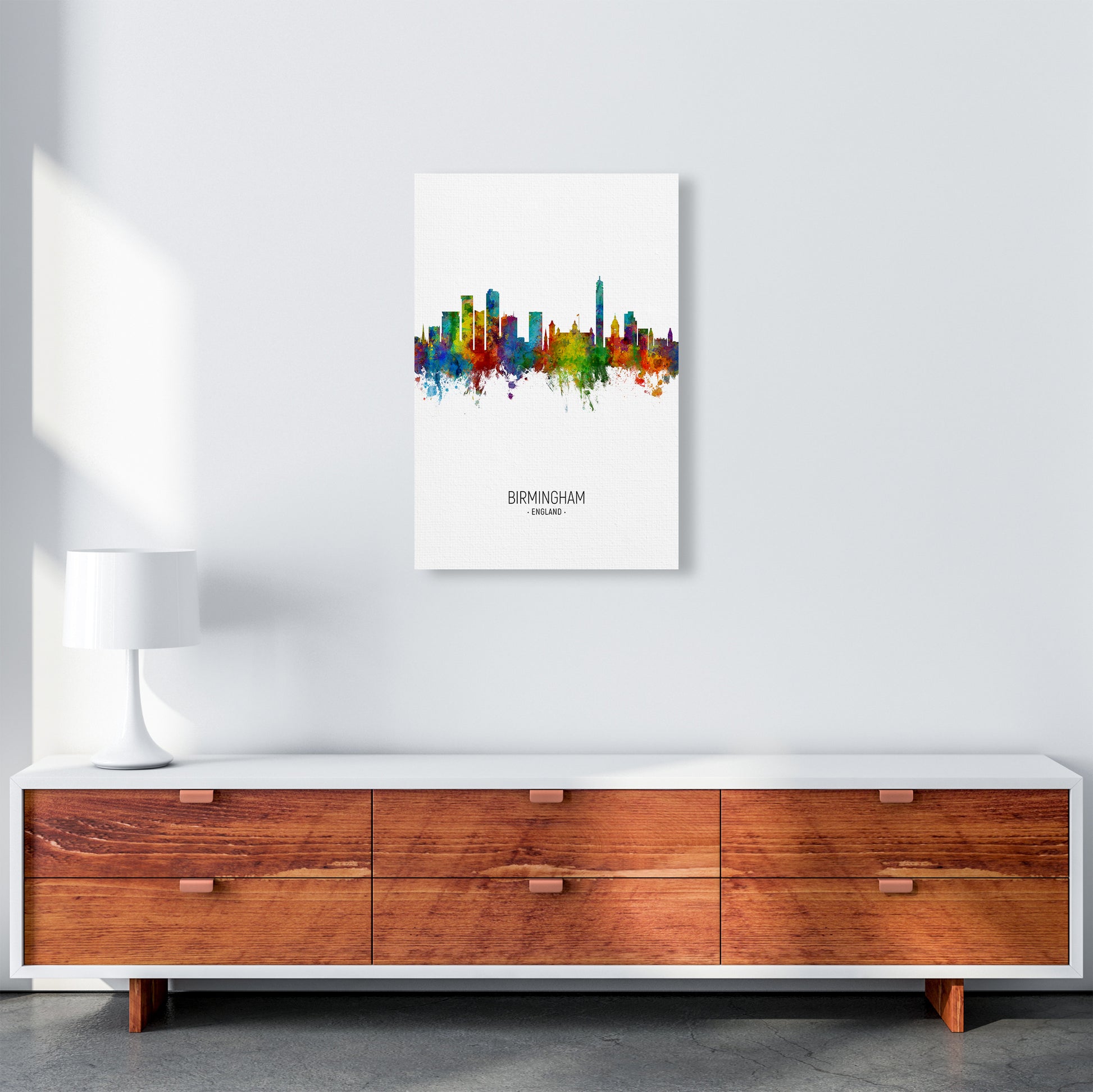 Birmingham England Skyline Portrait Art Print by Michael Tompsett A2 Canvas