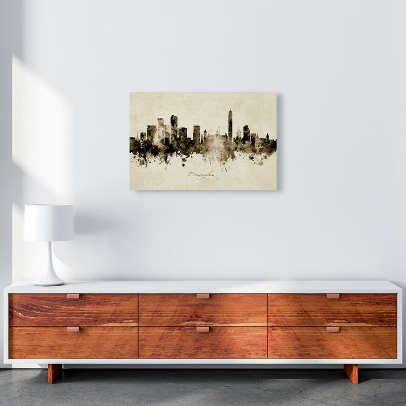 Birmingham England Skyline Vintage Art Print by Michael Tompsett A2 Canvas