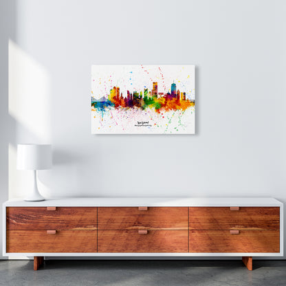 Boston Massachusetts Skyline Splash Art Print by Michael Tompsett A2 Canvas