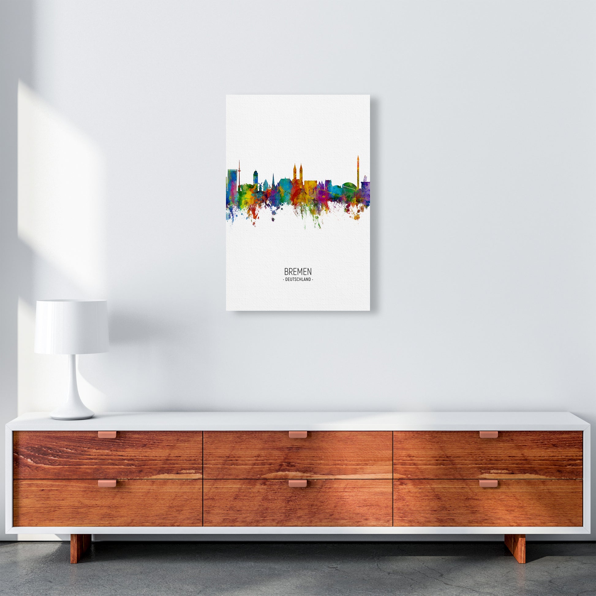 Bremen Germany Skyline Portrait Art Print by Michael Tompsett A2 Canvas