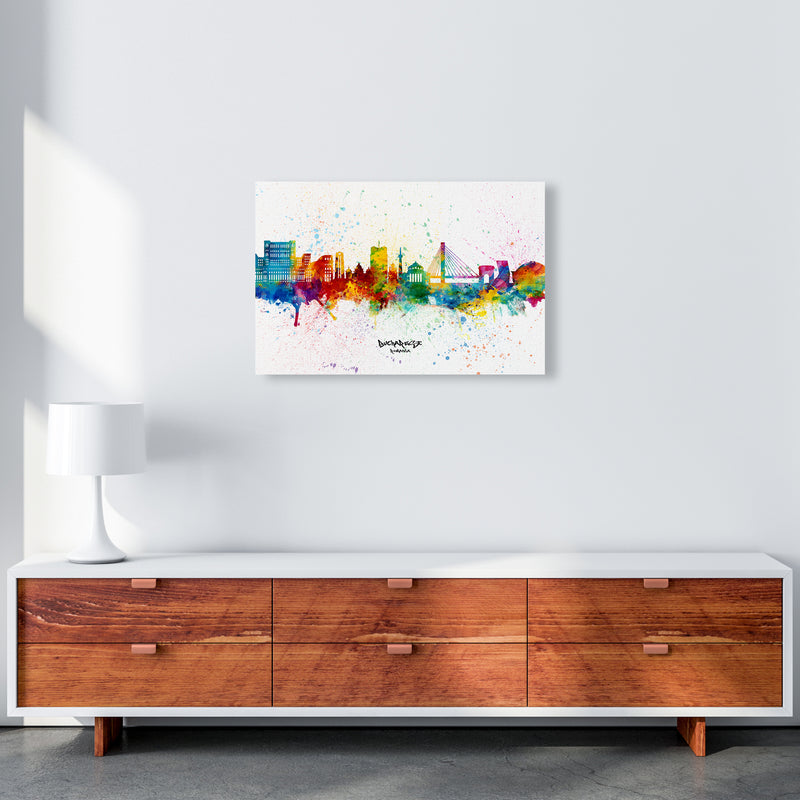 Bucharest Romania Skyline Splash Art Print by Michael Tompsett A2 Canvas