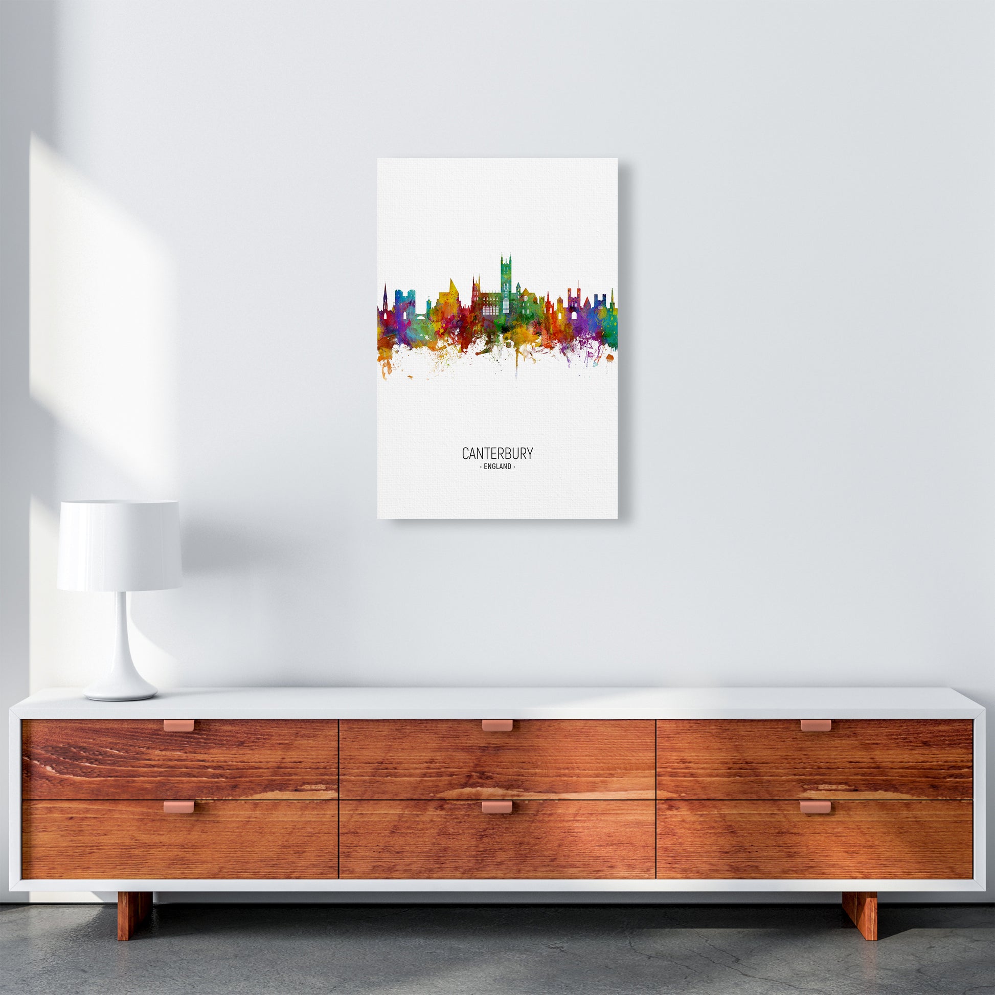 Canterbury England Skyline Portrait Art Print by Michael Tompsett A2 Canvas