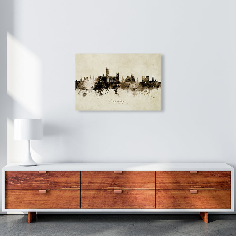 Canterbury England Skyline Vintage Art Print by Michael Tompsett A2 Canvas