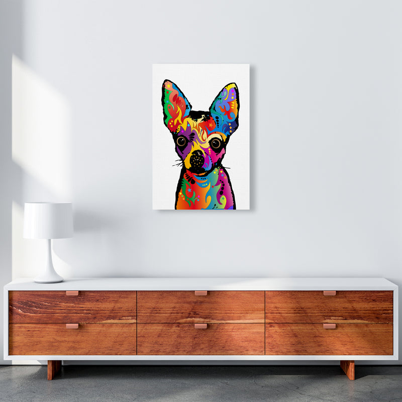 Chihuahua Dog White Art Print by Michael Tompsett A2 Canvas