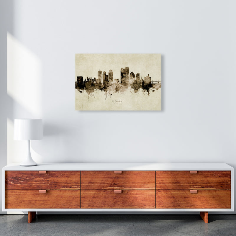 Dayton Ohio Skyline Vintage Art Print by Michael Tompsett A2 Canvas
