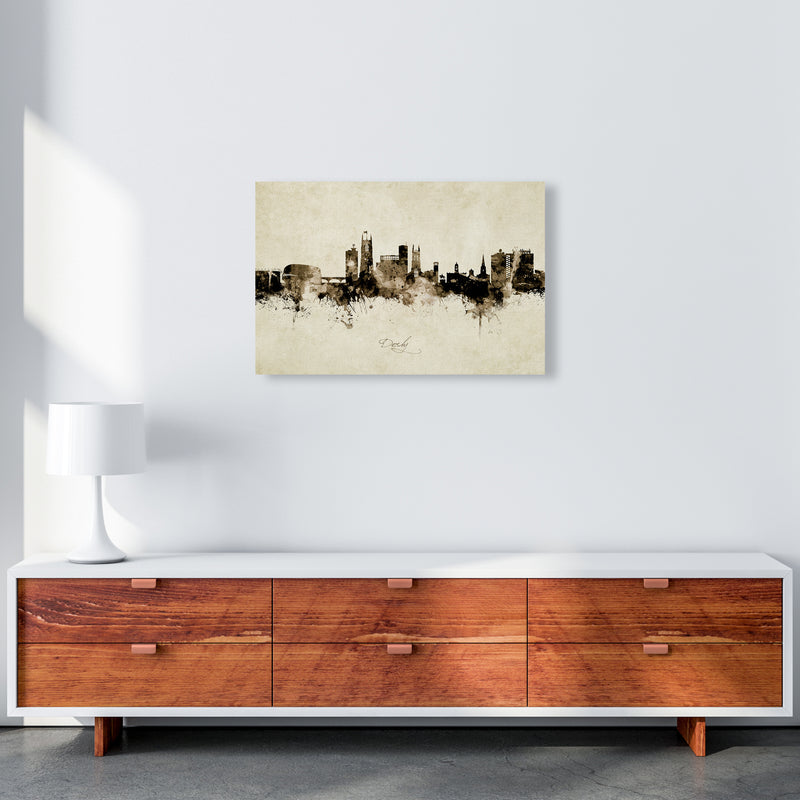 Derby England Skyline Vintage Art Print by Michael Tompsett A2 Canvas