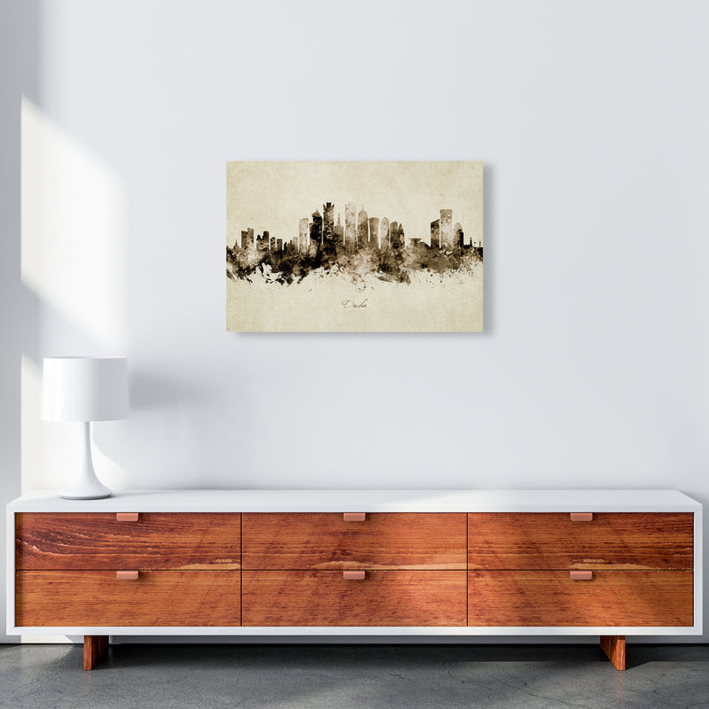 Doha Qatar Skyline Vintage Art Print by Michael Tompsett A2 Canvas