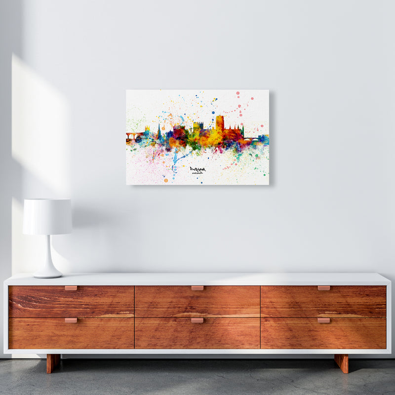 Durham England Skyline Splash Art Print by Michael Tompsett A2 Canvas