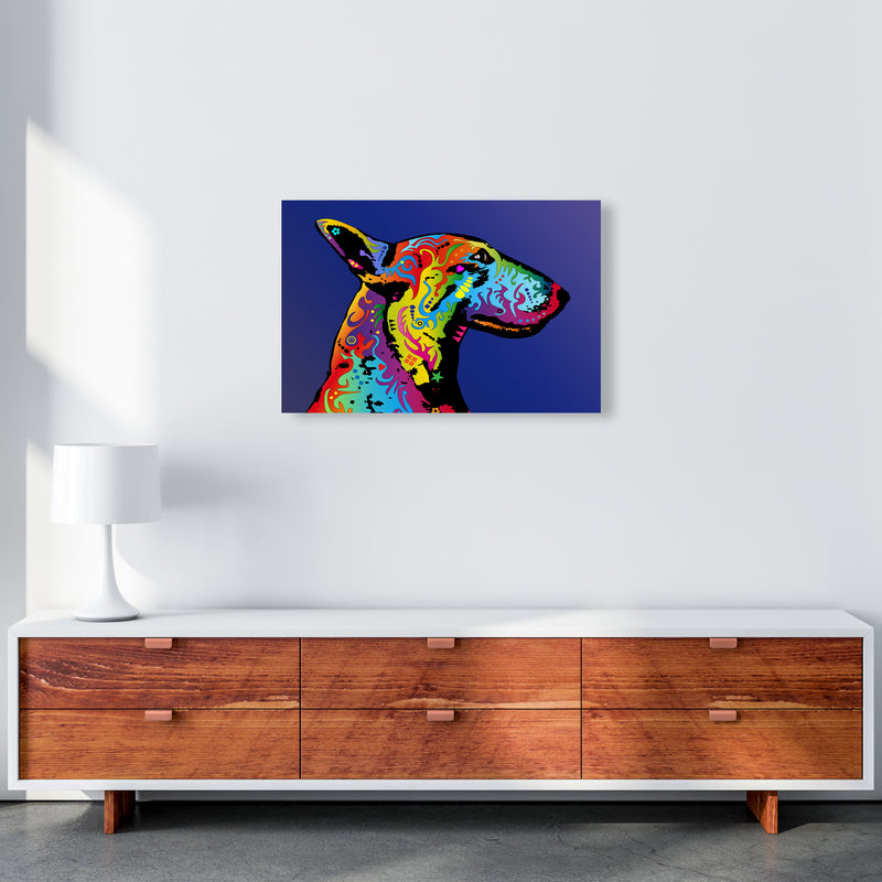 English Bull Terrier Dog Blue Art Print by Michael Tompsett A2 Canvas