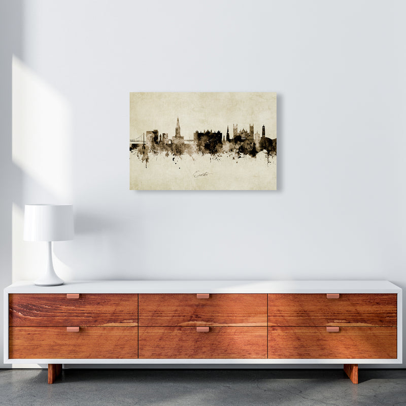 Exeter England Skyline Vintage Art Print by Michael Tompsett A2 Canvas