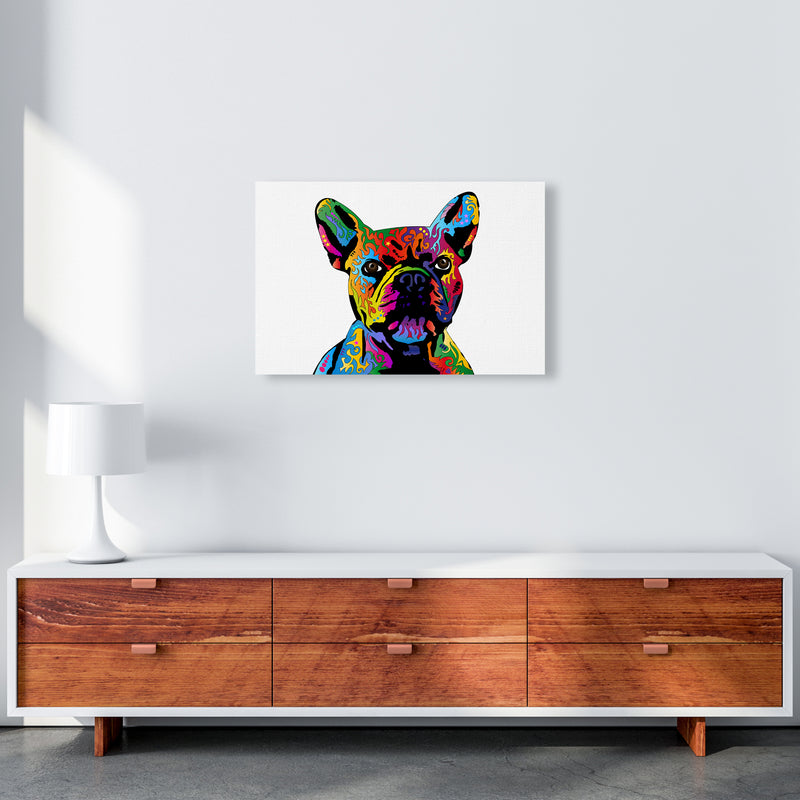 French Bulldog Dog White Art Print by Michael Tompsett A2 Canvas