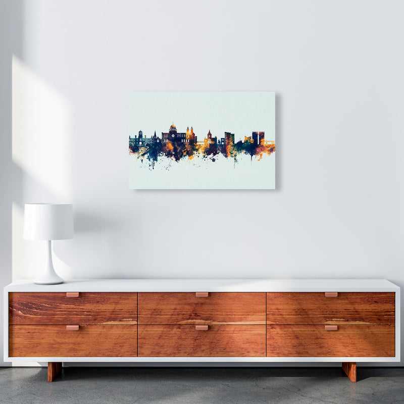 Galway Ireland Skyline Blue Orange Art Print by Michael Tompsett A2 Canvas