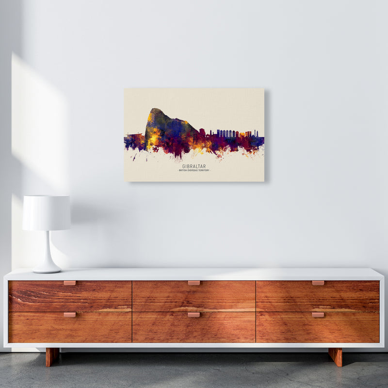 Gibraltar Skyline Autumn City Name Art Print by Michael Tompsett A2 Canvas