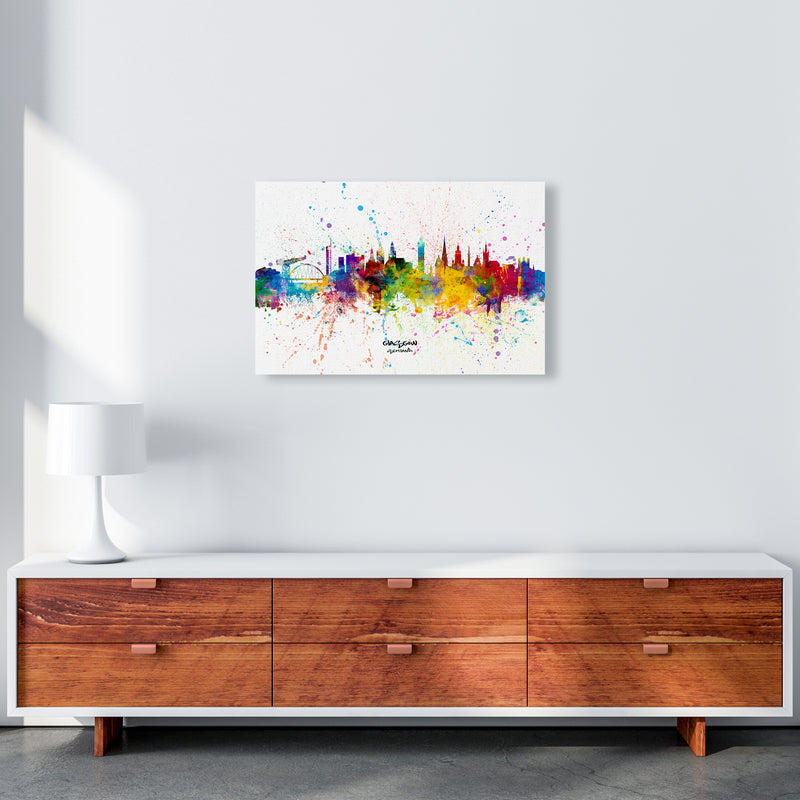 Glasgow Scotland Skyline Splash Art Print by Michael Tompsett A2 Canvas