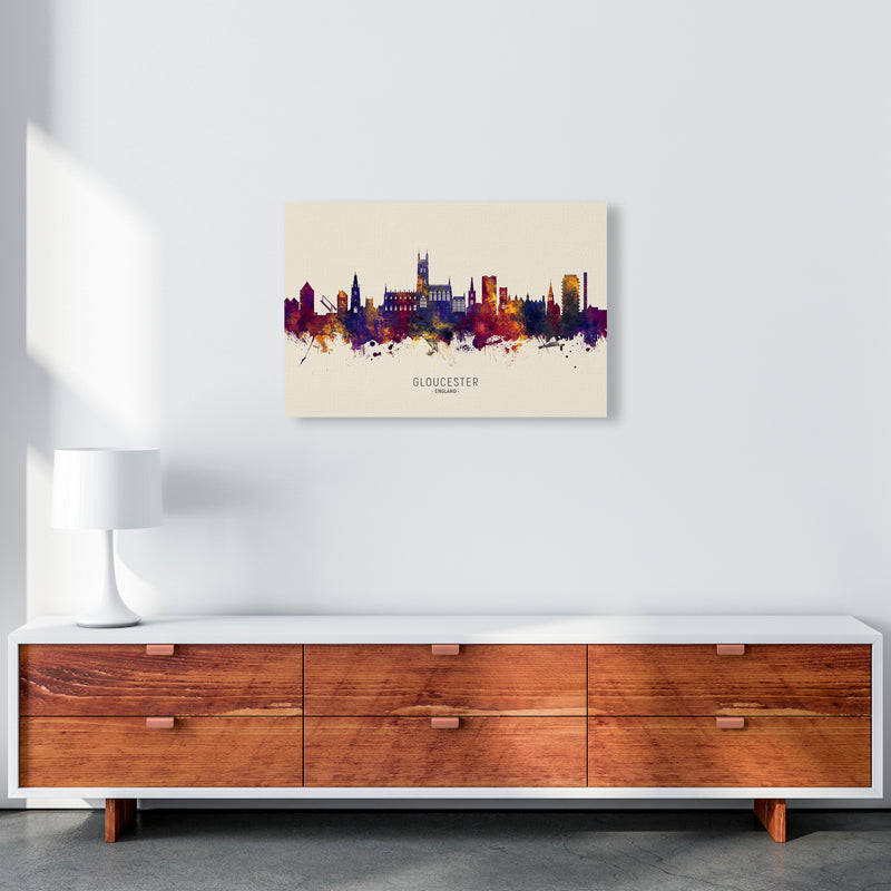 Gloucester England Skyline Autumn City Name Art Print by Michael Tompsett A2 Canvas