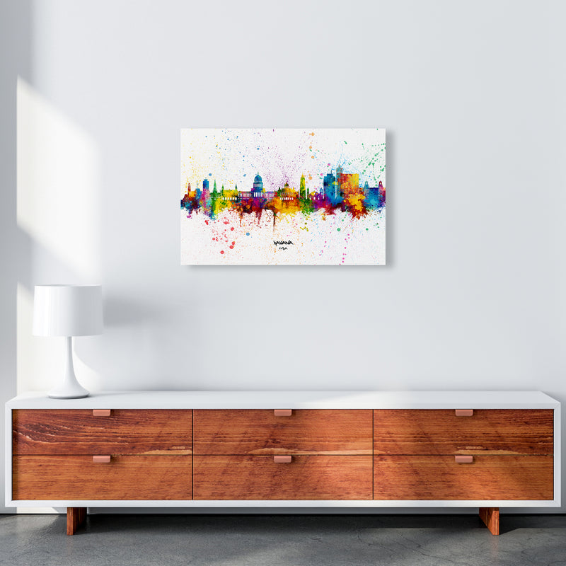 Havana Cuba Skyline Splash Art Print by Michael Tompsett A2 Canvas