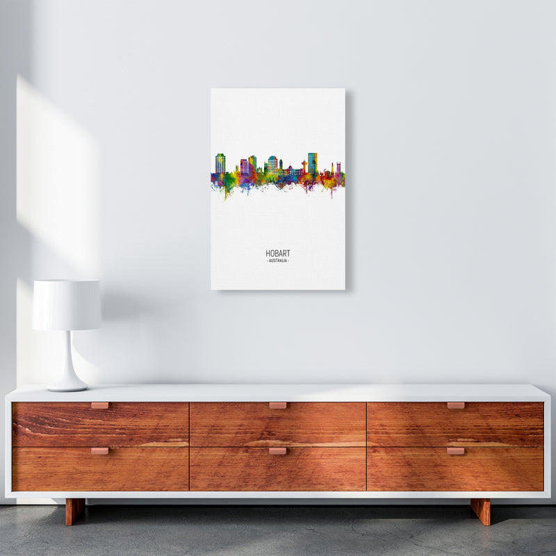 Hobart Australia Skyline Portrait Art Print by Michael Tompsett A2 Canvas
