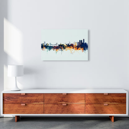 Istanbul Turkey Skyline Blue Orange Art Print by Michael Tompsett A2 Canvas