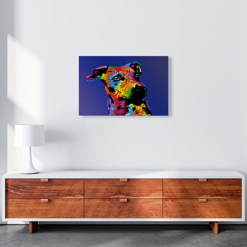 Jack Russell Dog Blue Art Print by Michael Tompsett A2 Canvas