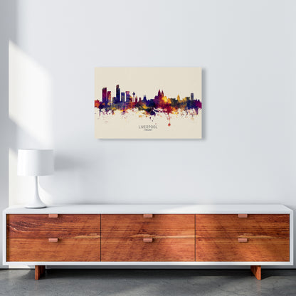Liverpool England Skyline Autumn City Name Art Print by Michael Tompsett A2 Canvas