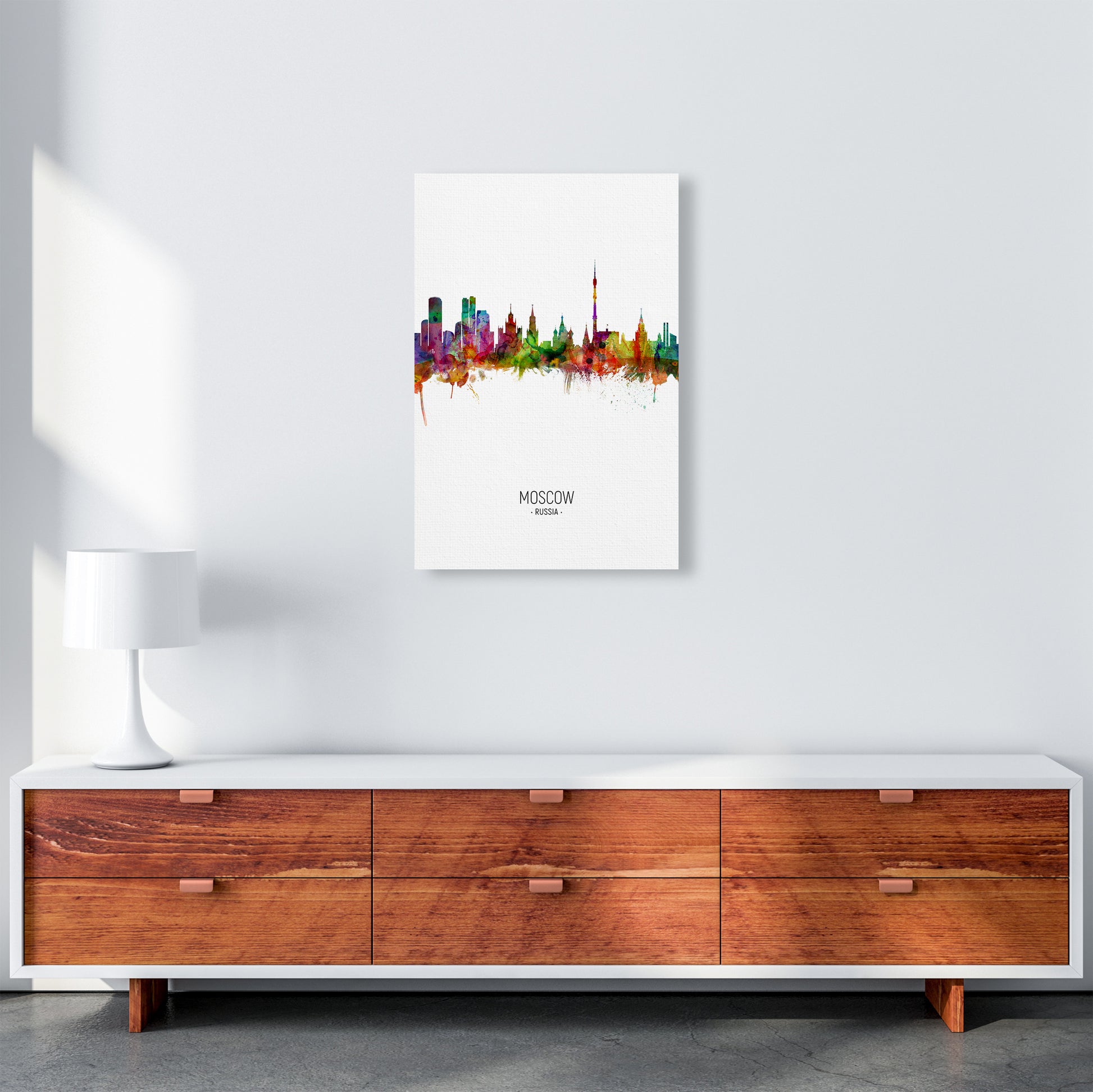 Moscow Russia Skyline Portrait Art Print by Michael Tompsett A2 Canvas