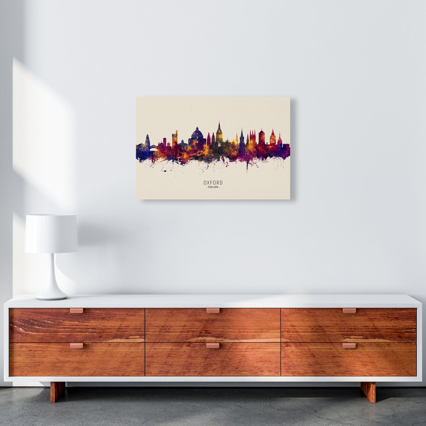Oxford England Skyline Autumn City Name Art Print by Michael Tompsett A2 Canvas